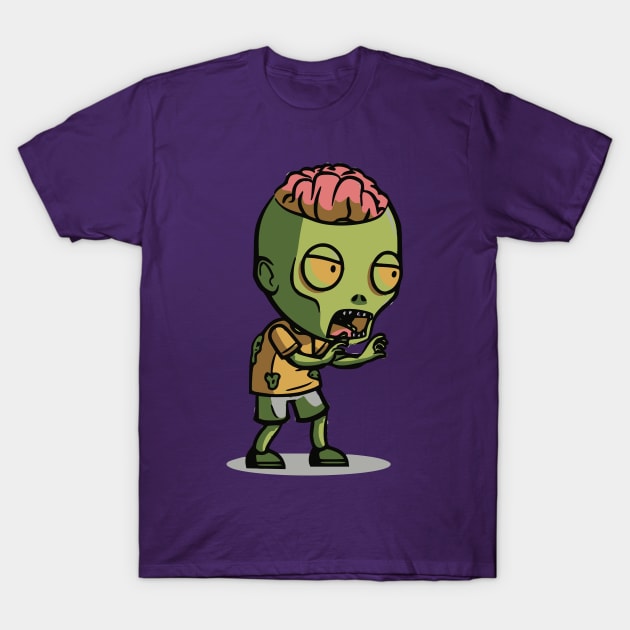 Brain Exposed little Zombie T-Shirt by dablohotaka